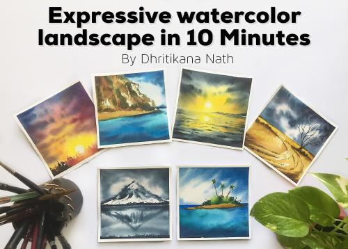 SkillShare - Expressive Watercolor Landscape in 10 minutes - 1946379676