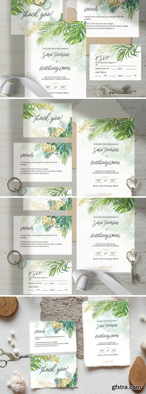 Tropical Wedding Invitation Template 3070748