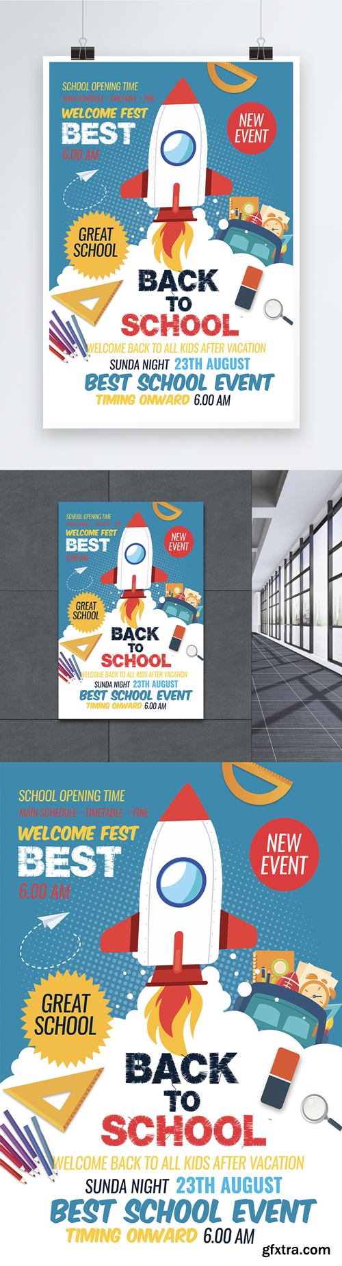 back to school poster with space theme