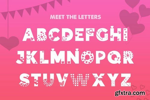 Hearts Silhouette Font