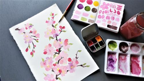 SkillShare - Luminous Watercolor Florals - Cherry Blossoms for Beginners - 2047509284