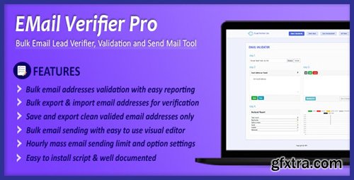 CodeCanyon - Email Verifier Pro v1.0.0 - Bulk Email Addresses Validation, Mail Sender & Email Lead Management Tool - 24407503