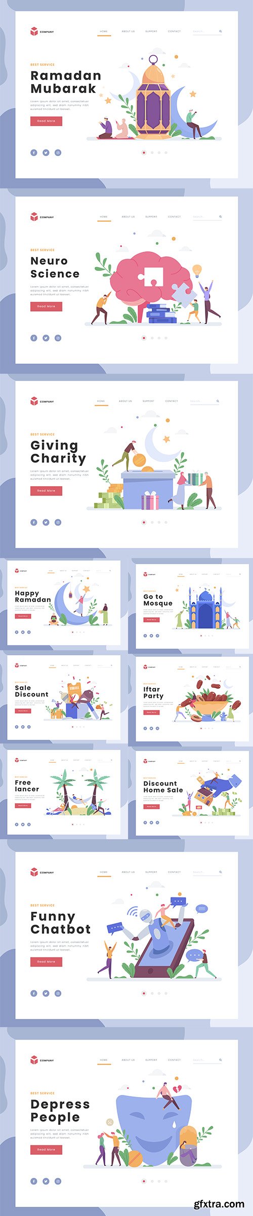 Landing Page Template Vector Collection