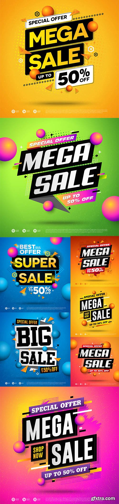 Mega Sale Special Offer Square Design Backgrounds