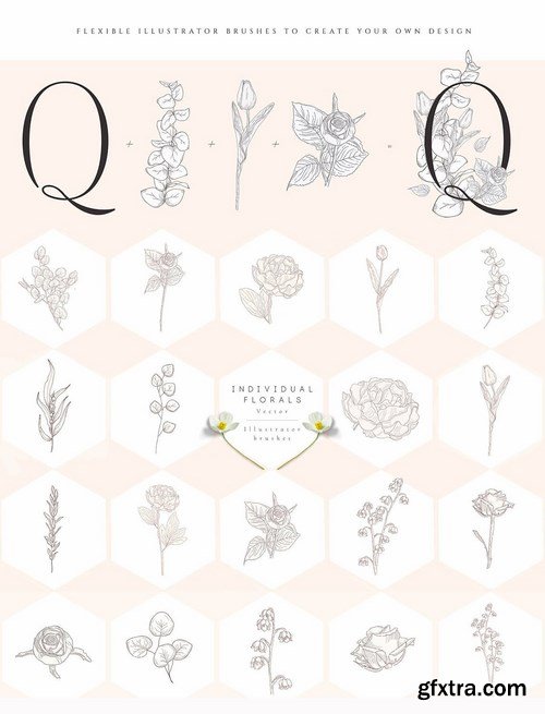 Floral Flexible Illustrator Brushes