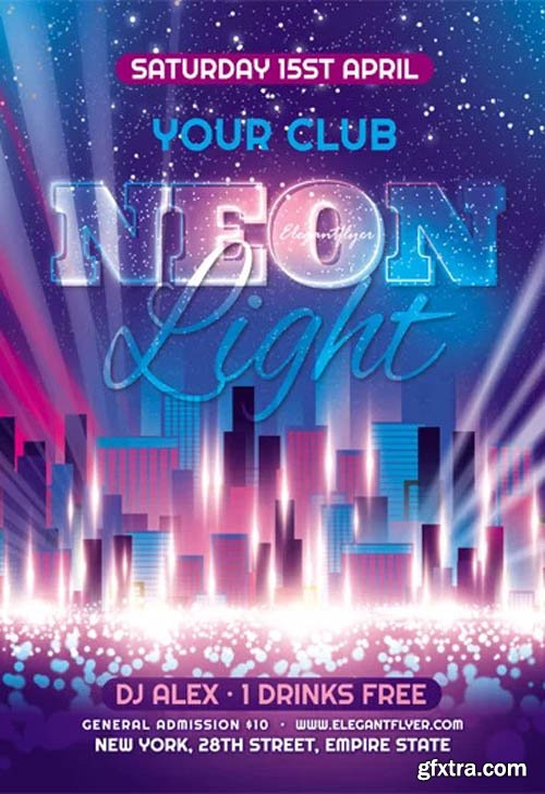 Neon Light V0103 2020 Flyer PSD Template