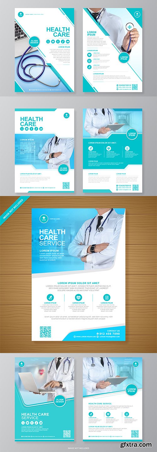 Corporate Healthcare Medical A4 Flyer Design Template Set