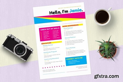 InDesign Resume Template (Colorful CMYK)