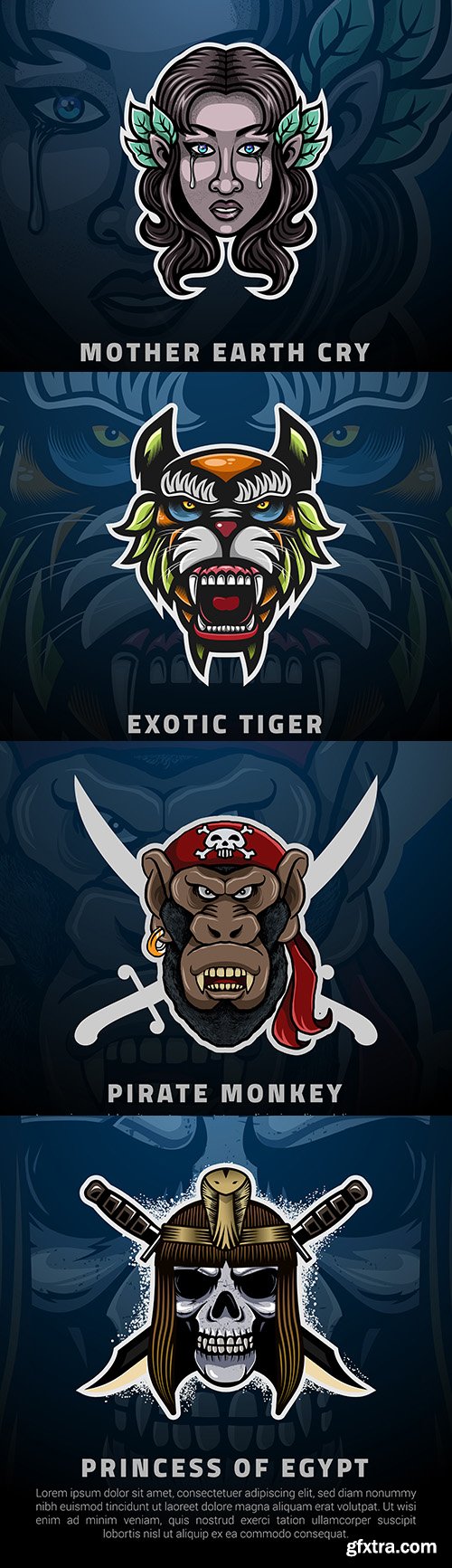 Emblem gaming mascot design esport illustration 11
