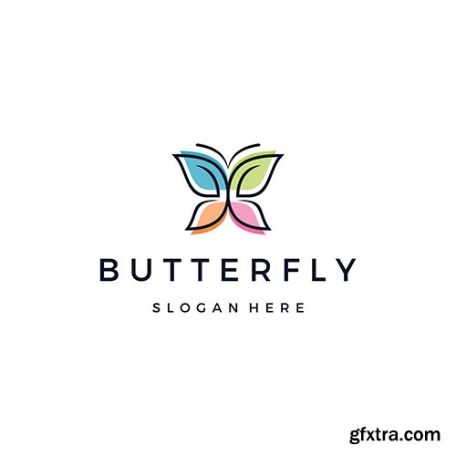 Beautiful Butterfly Monarch Logo