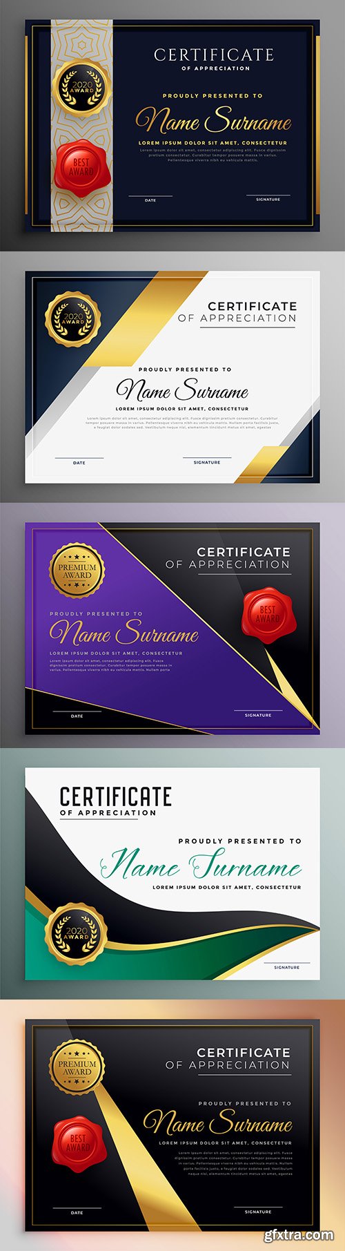 Certificate achievement template design collection 2
