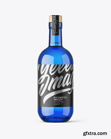 Blue Glass Gin Bottle Mockup 54916