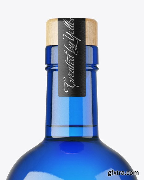 Blue Glass Gin Bottle Mockup 54916