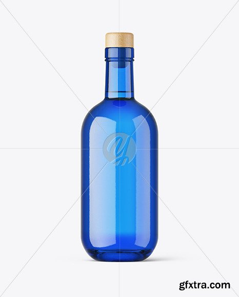 Blue Glass Gin Bottle Mockup 54916