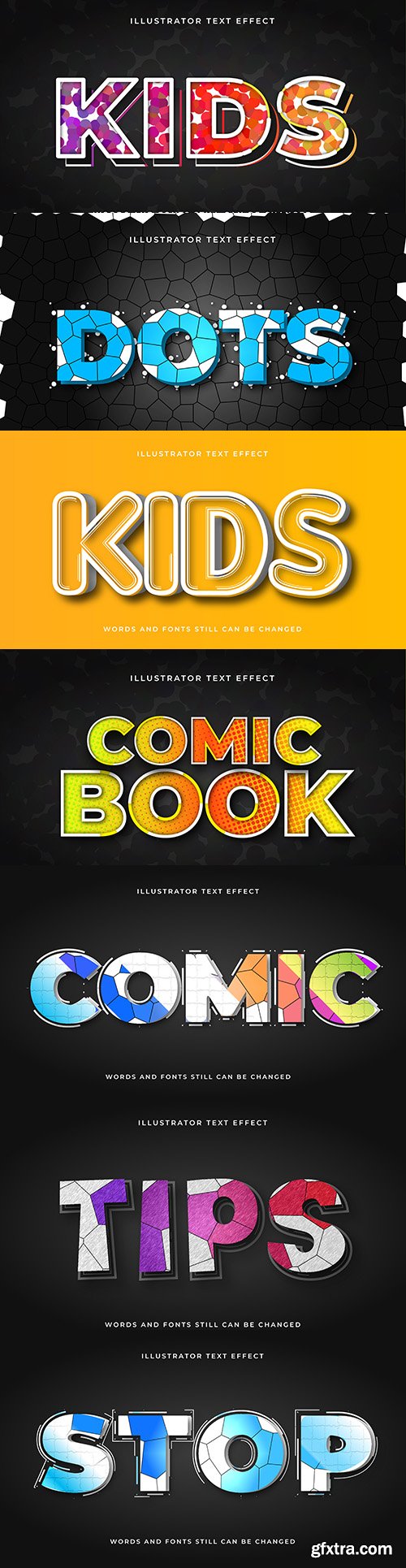 3d Editable font effect text collection illustration 34
