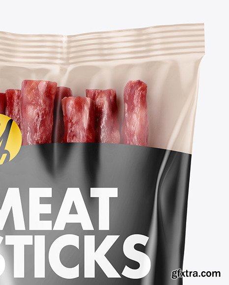 Plastic Bag With Meat Sticks Mockup 56427