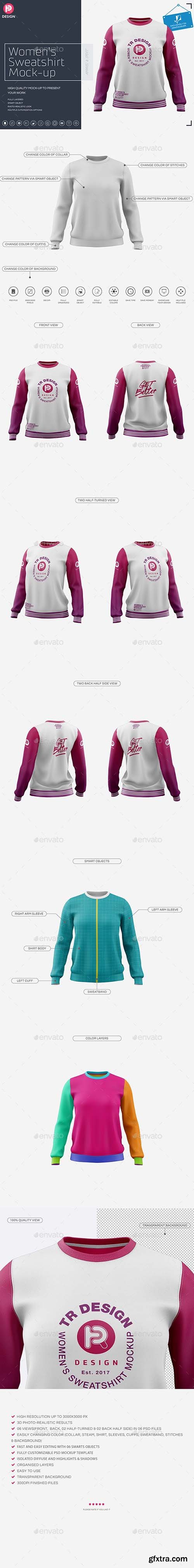 Graphicriver - Women\'s Crew Neck Sweatshirt Mockup 25837044