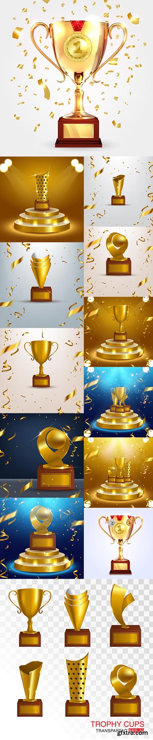 Vector Set of Winner Cup Background