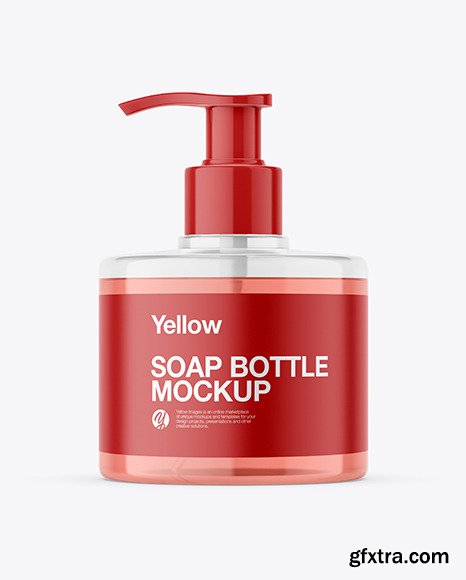 Soap Bottle with Pump Mockup 55414