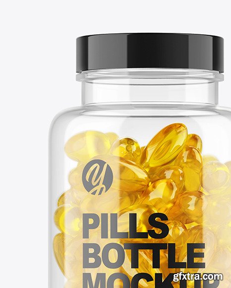 Clear Fish Oil Bottle Mockup 56444