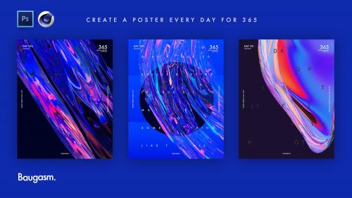 SkillShare - Baugasm™ Series #4 - Design a poster with an Abstract iridescent effect - 10189345