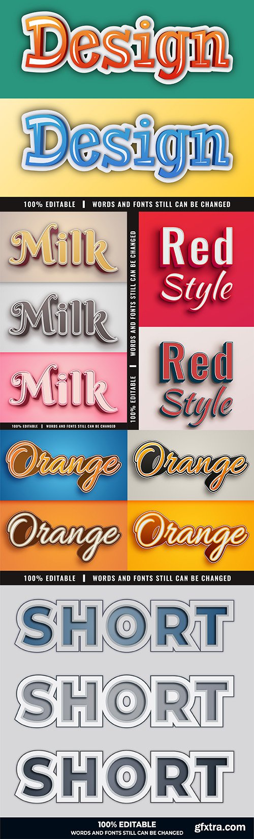 3d Editable font effect text collection illustration 35
