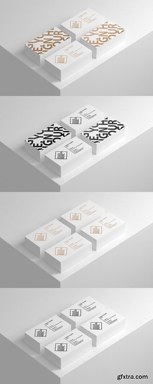 Four Stacks of Business Cards Mockup 220021578