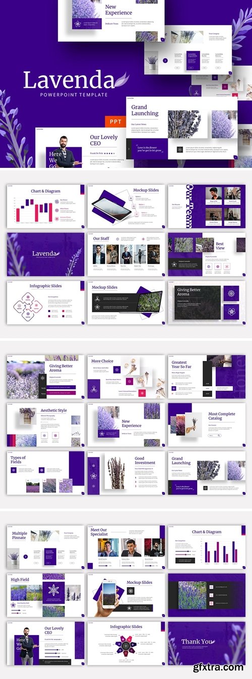 Lavenda - Flower Powerpoint, Keynote and Google Slides Templates