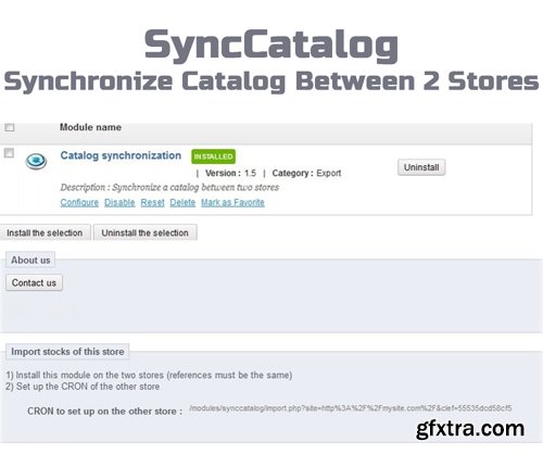 SyncCatalog v1.5.2 - Synchronize catalog between 2 stores - PrestaShop Module