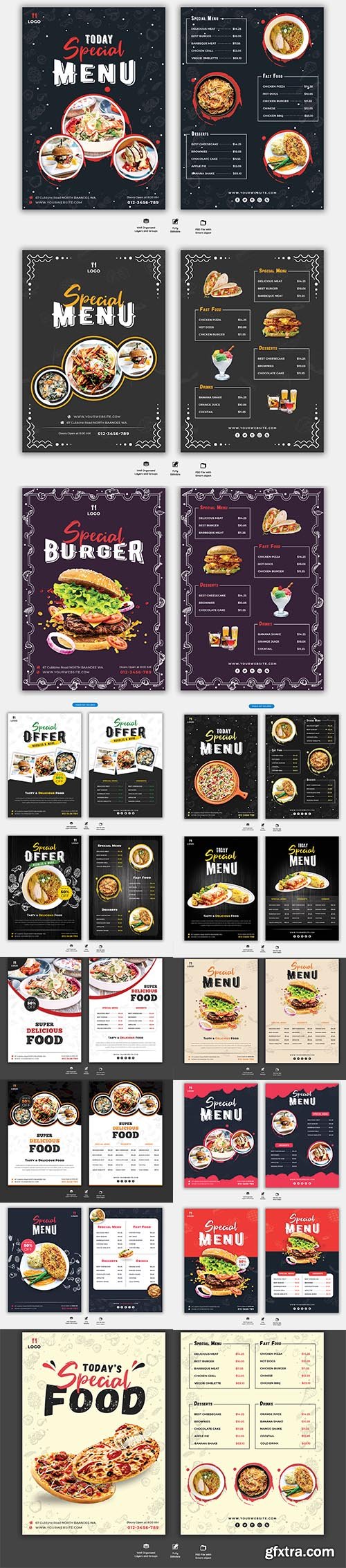 Food Menu Restaurant Flyer Template Pack