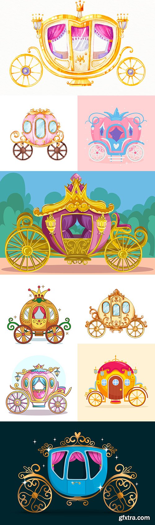 Fabulous carriage for princess collection illustrations
