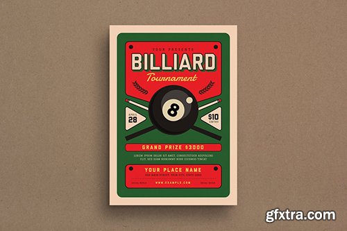Billiard Night Tournament Event Flyer