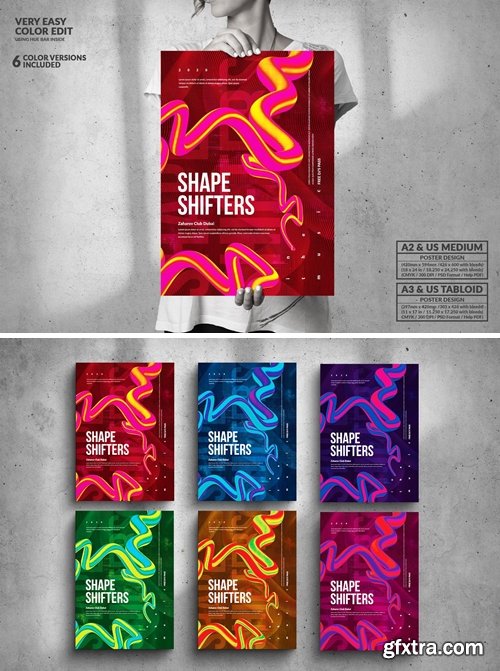 Shape Shifters Party - Big Music Poster Design