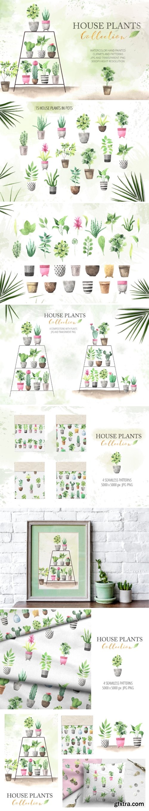 Watercolor House Plants Collection 3551693