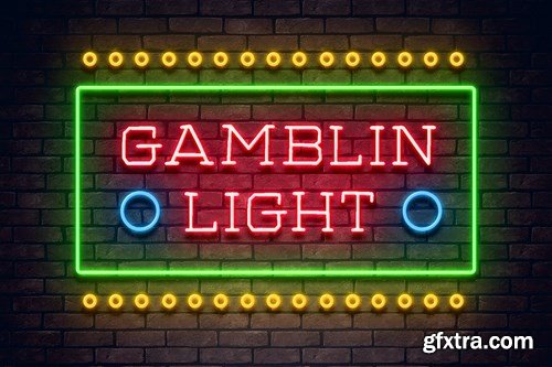 Gamblin Light Neon Font