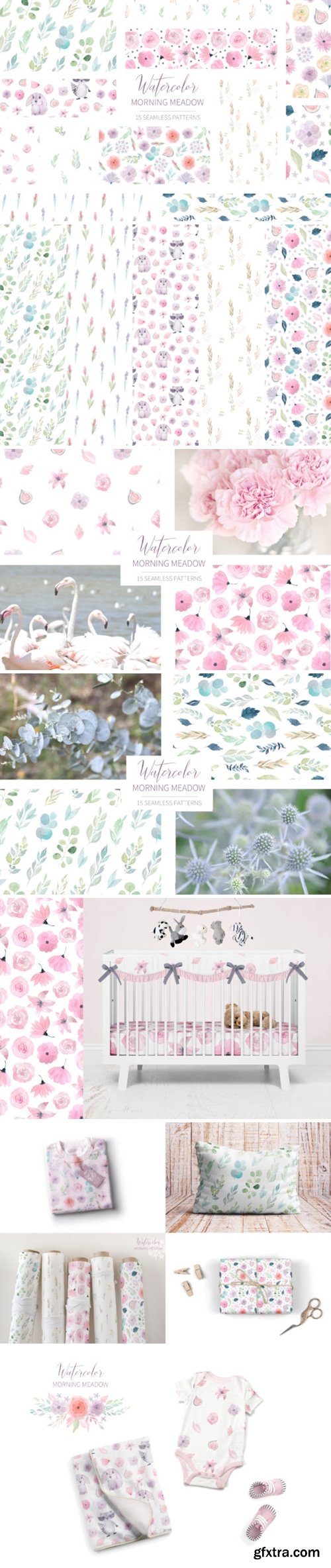 15 Morning Meadow Seamless Patterns 3515014