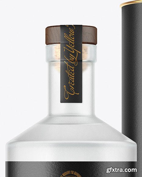 Frosted Glass Gin Bottle with Tube Mockup 56545