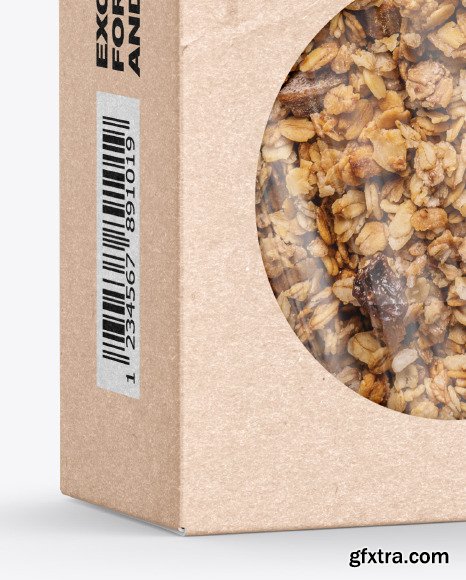 Kraft Paper Box with Muesli Mockup 56543