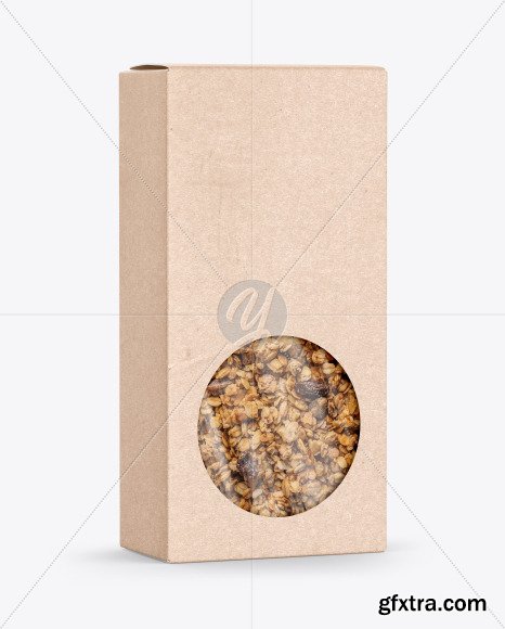 Kraft Paper Box with Muesli Mockup 56543