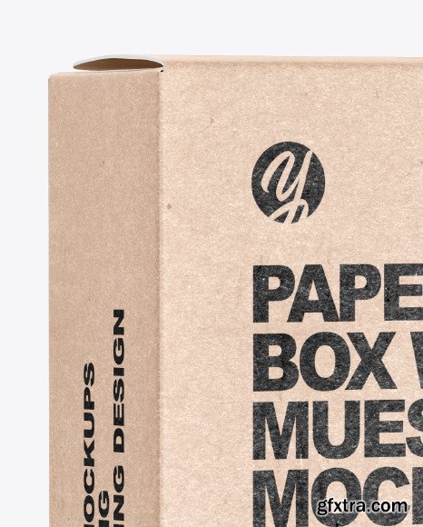 Kraft Paper Box with Muesli Mockup 56543