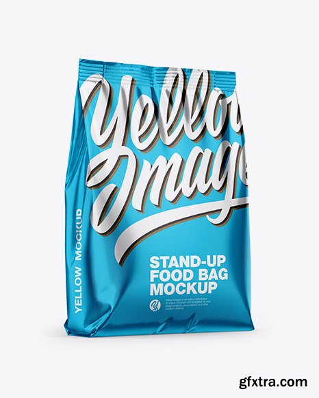 Metallic Stand-Up Bag Mockup 56584