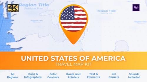 Videohive - Travel Map USA - United States of America