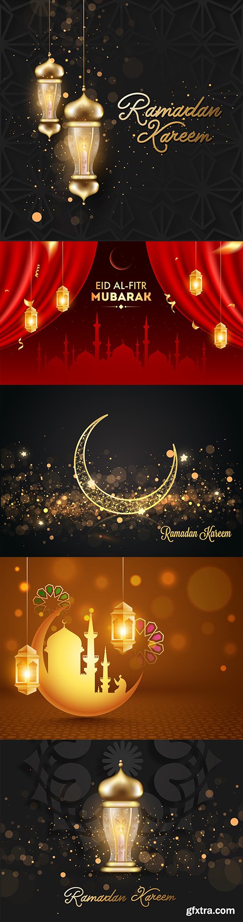 Ramadan Kareem lantern gold highlight and effect shining
