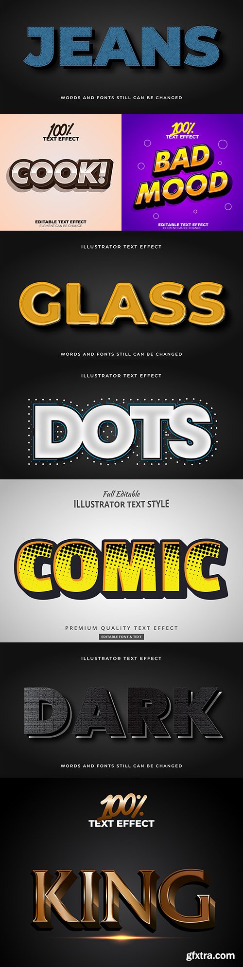 Editable font effect text collection illustration 35
