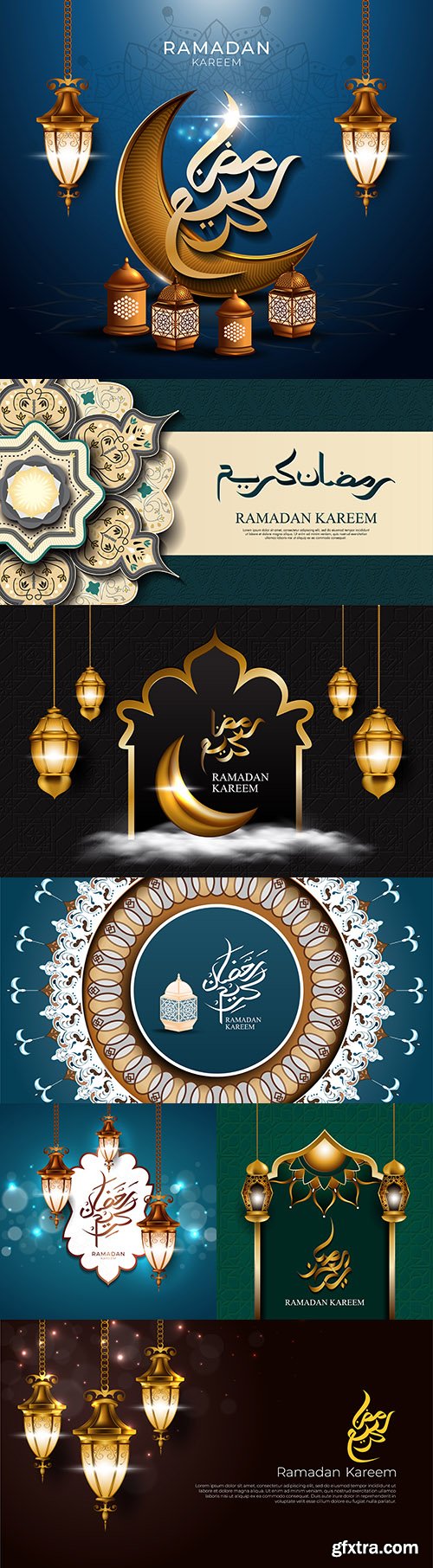 Ramadan Kareem Islamic postcard design illustrations 20
