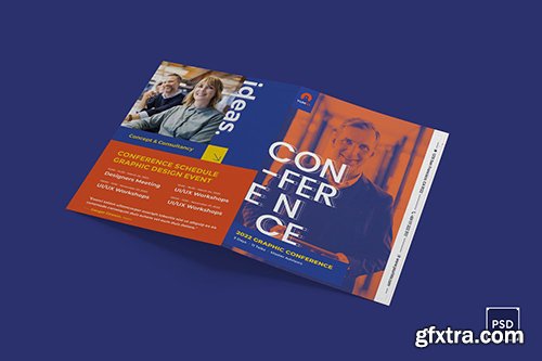 Conference BiFold Brochure PSD Template