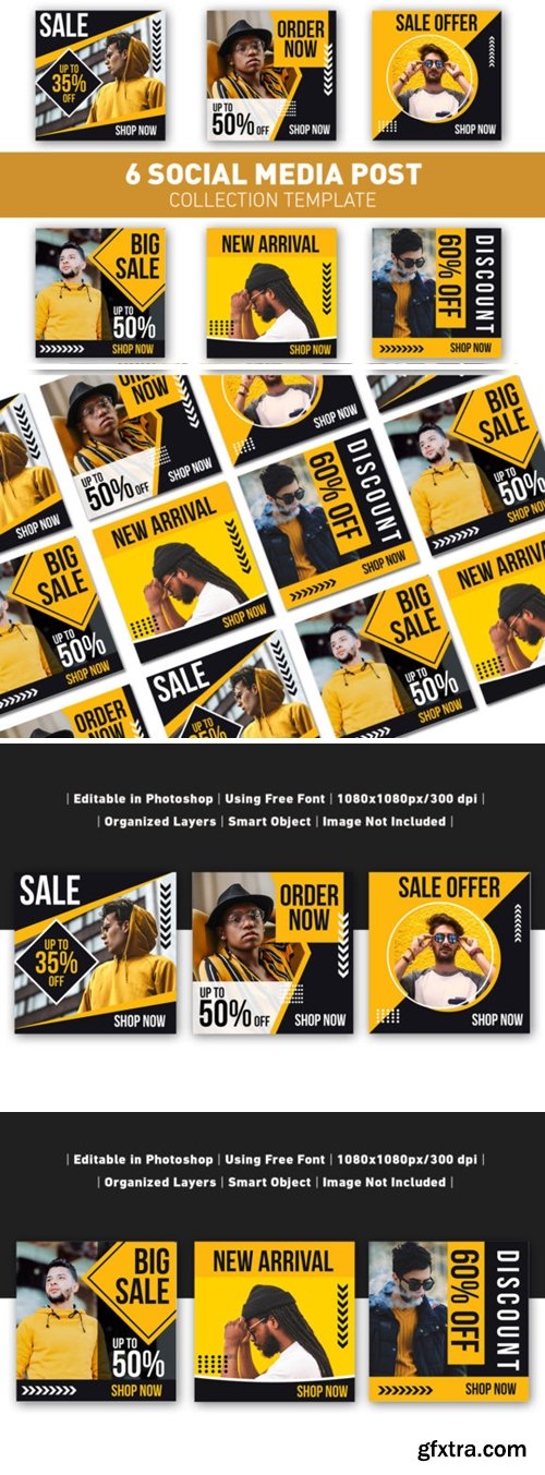 Social Media Post Sale Yellow Template 3624075