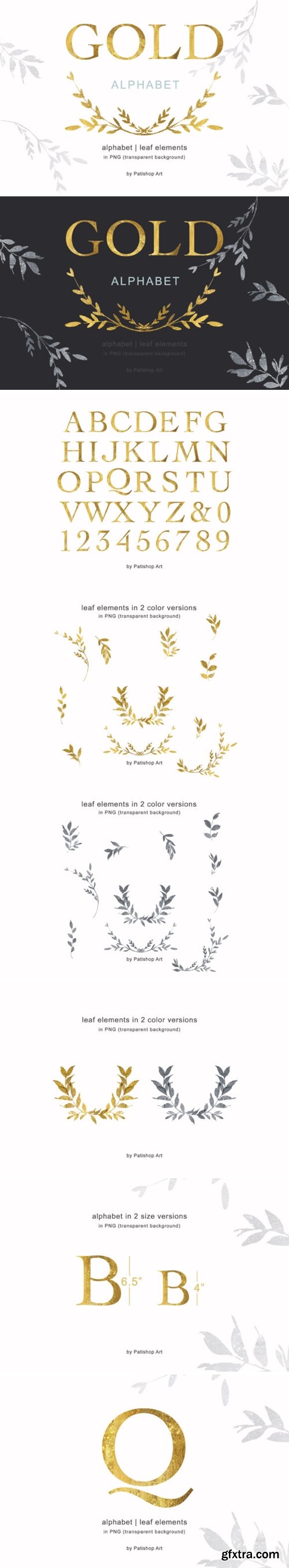 Gold Alphabet & Leaf Clip Art Collection 3623138