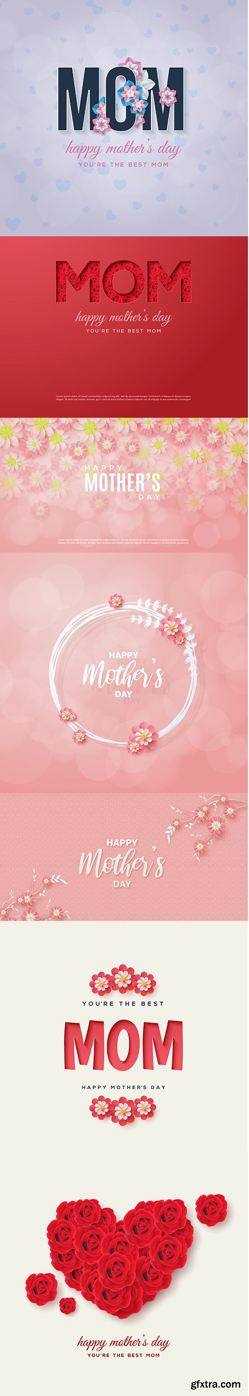 Mothers Day Background with Text Illustrations