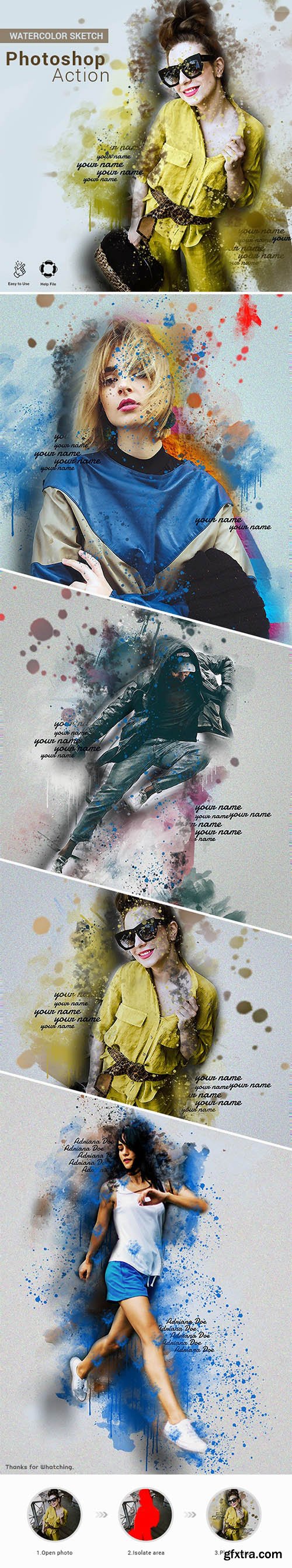 GraphicRiver - Watercolor Sketch - Photoshop Action 25782143